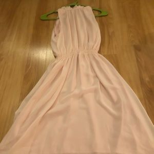 baby pink short homecoming/formal dress